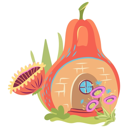 Fairyland Theme Fairy House Transparent Sticker